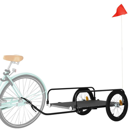 VidaXL Fahrradanhänger 135x70x37 cm Eisen schwarz