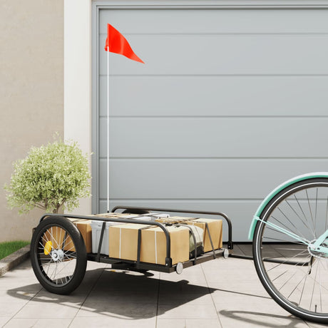VidaXL Fahrradanhänger 135x70x37 cm Eisen schwarz