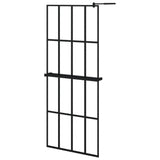 Vidaxl Walk-In duschvägg med hyllan 80x195 cm ESG-GLAS ALUMINIUM Black