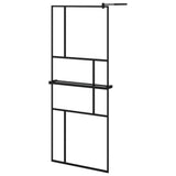 Vidaxl walk-in walk-in wall con scaffale 80x195 cm ESG-Glas Alluminium nero