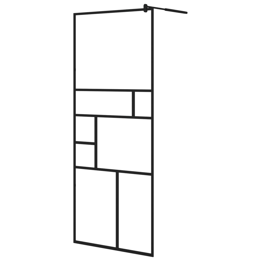 Vidaxl Walk-In Walk Walk With avec étagère 80x195 cm ESG-GLAS Aluminium noir