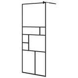 Vidaxl Walk-In Walk Walk With avec étagère 80x195 cm ESG-GLAS Aluminium noir