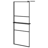 Vidaxl walk-in walk-in wall con scaffale 80x195 cm ESG-Glas Alluminium nero