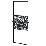 Vidaxl Walk-In Walk Walk With avec étagère 80x195 cm ESG-GLAS Aluminium noir