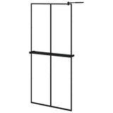 Vidaxl Walk-In Walk Walk With avec étagère 90x195 cm ESG-GLAS Aluminium noir