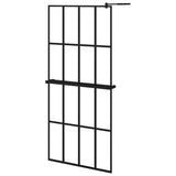 Vidaxl Walk-In Walk Walk With avec étagère 90x195 cm ESG-GLAS Aluminium noir