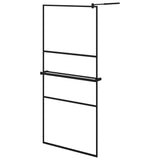 Vidaxl Walk-In Walk Walk With avec étagère 90x195 cm ESG-GLAS Aluminium noir