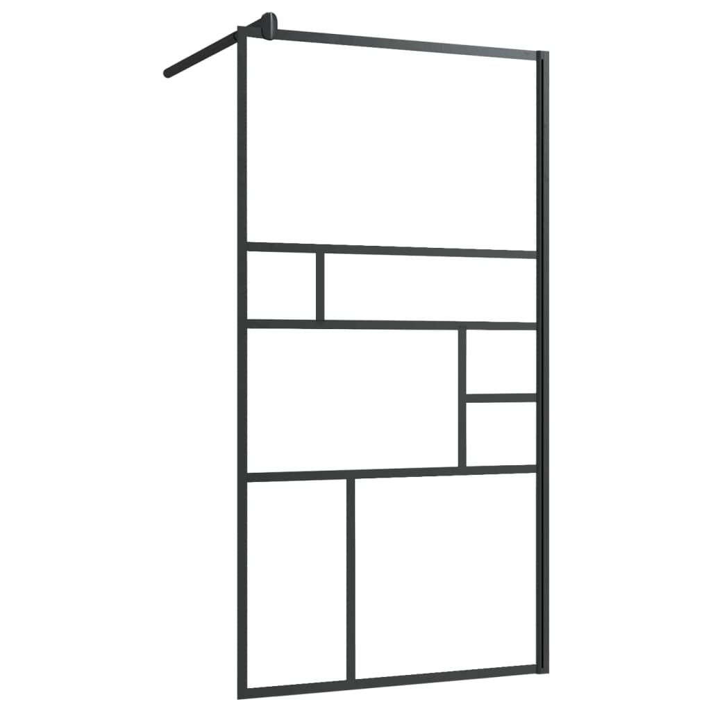 Vidaxl walk-in walk-in muro con scaffale 90x195 cm ESG-glas Alluminio nero