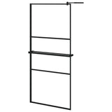 Vidaxl Walk-In Walk Walk With avec étagère 90x195 cm ESG-GLAS Aluminium noir