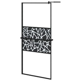 Vidaxl Walk-In Walk Walk With avec étagère 90x195 cm ESG-GLAS Aluminium noir