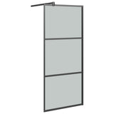 Vidaxl Walk-In Walk Walk With avec étagère 90x195 cm ESG-GLAS Aluminium noir