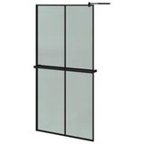 Vidaxl Walk-in duschvägg med hyllan 100x195 cm ESG-GLAS ALUMINIUM Black