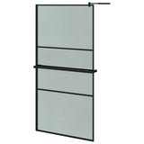 Vidaxl Walk-in duschvägg med hyllan 100x195 cm ESG-GLAS ALUMINIUM Black