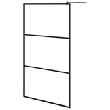 Vidaxl Walk-In duschvägg med hyllan 115x195 cm ESG-GLAS ALUMINIUM SVART