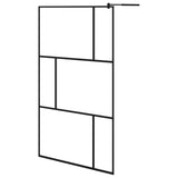 Vidaxl Walk-In duschvägg med hyllan 115x195 cm ESG-GLAS ALUMINIUM SVART