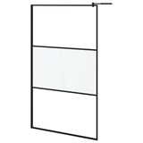 Vidaxl Walk-In duschvägg med hyllan 115x195 cm ESG-GLAS ALUMINIUM SVART