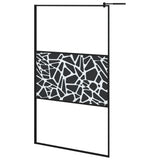 Vidaxl Walk-In duschvägg med hyllan 115x195 cm ESG-GLAS ALUMINIUM SVART