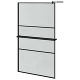 Vidaxl Walk-In duschvägg med hyllan 115x195 cm ESG-GLAS ALUMINIUM SVART