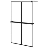 Vidaxl Walk-in duschvägg med hyllan 118x190 cm ESG-GLAS aluminium svart