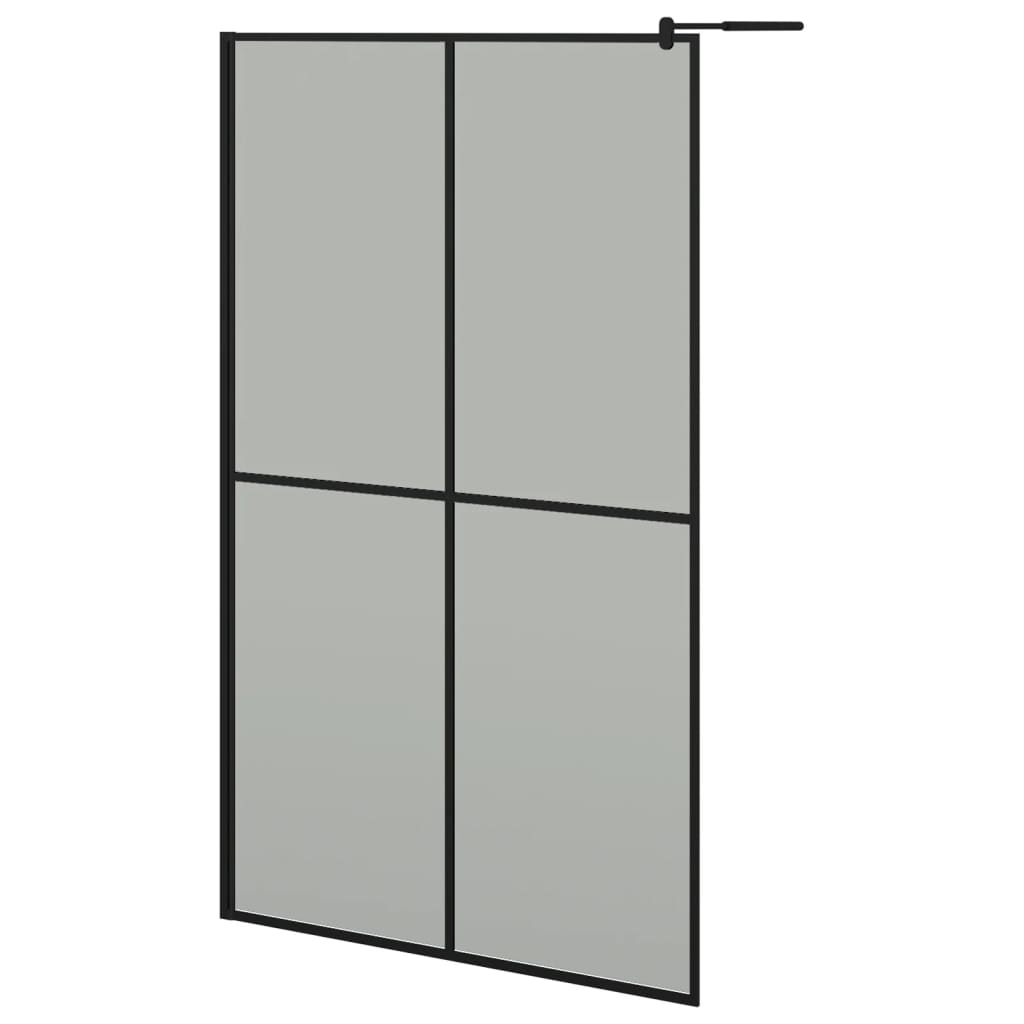 VidaXL Inloopdouchewand met schap 118x190 cm ESG-glas aluminium zwart