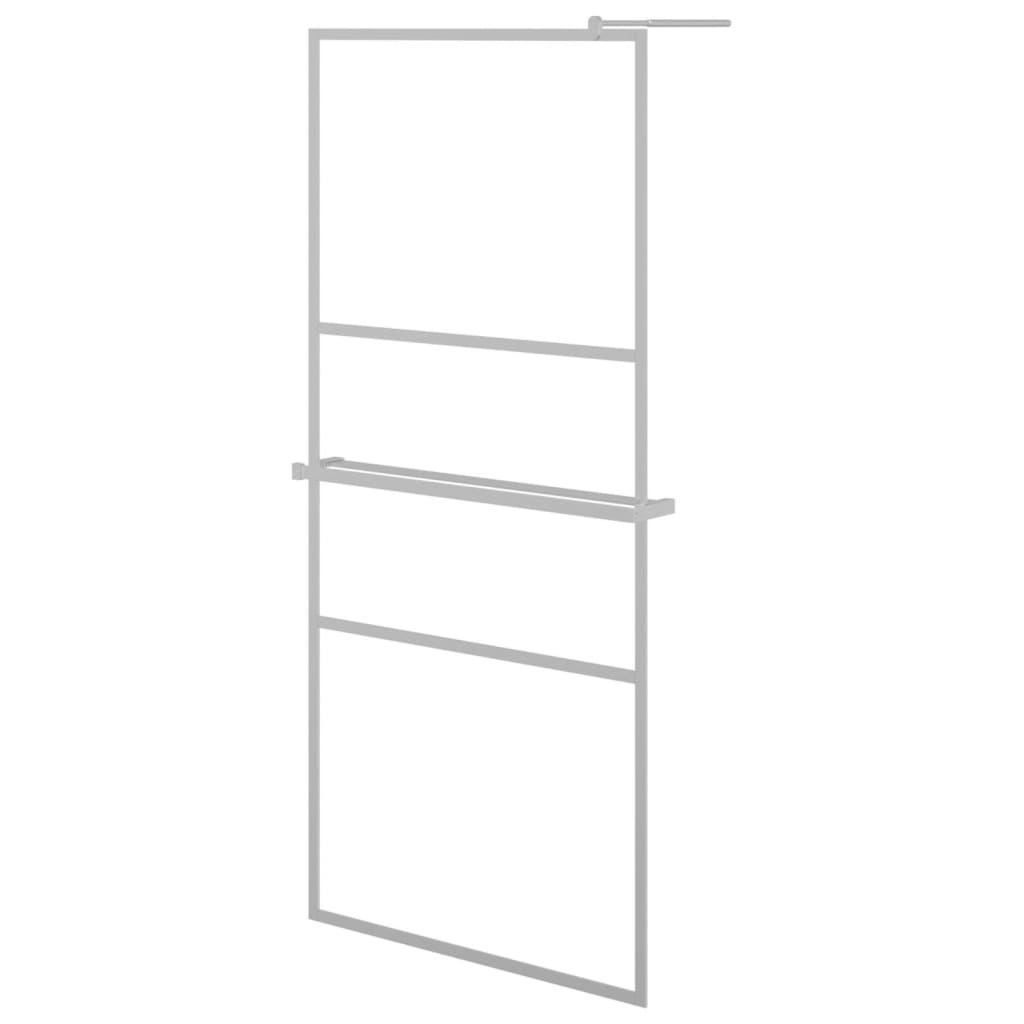 Vidaxl Walk-In duschvägg med hyllan 100x195 cm ESG-GLAS aluminiumkrom