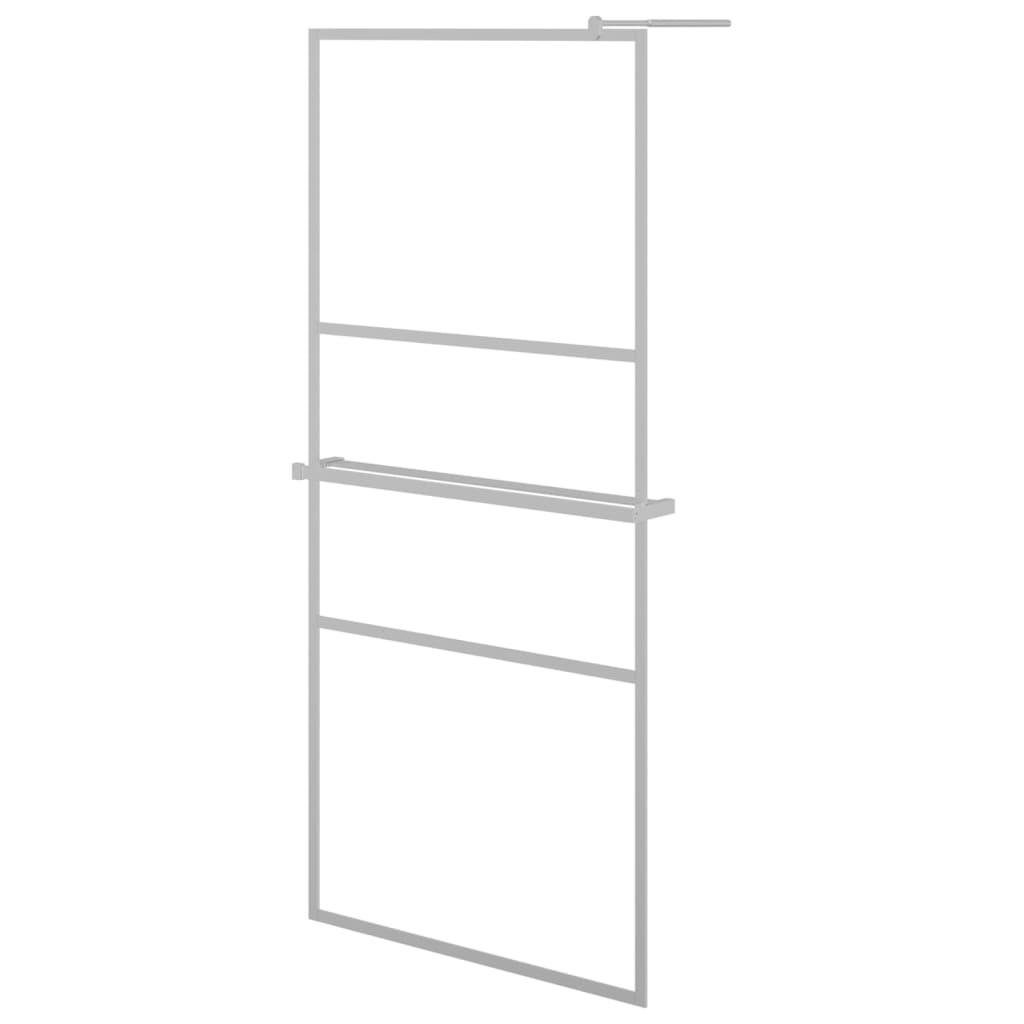 Vidaxl Walk-In duschvägg med hyllan 100x195 cm ESG-GLAS aluminiumkrom