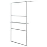 Vidaxl walk-in duschvägg med hylla 115x195 cm ESG-GLAS aluminiumkrom