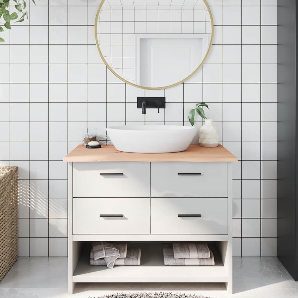 VidaXL Waschtischplatte 100x60x2 cm unbehandeltes Massivholz