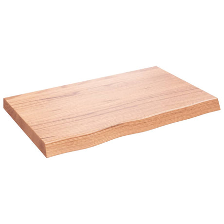 Vidaxx Waschtischplatte 80x50x (2-6) cm behandeltes Massivholz hellbraun