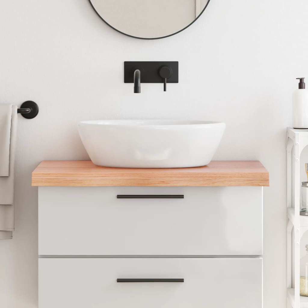 Vidaxl Washbasin Tabella 80x60x (2-6) cm Trattato in legno massiccio marrone chiaro