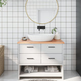Vidaxx-Waschtischplatte 100x40x2, behandeltes Massivholz hellbraun