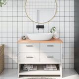 Vidaxl Washbasin Tabell 100x40x2 behandlet massivt tre lysebrun