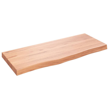 Vidaxx Waschtischplatte 100x40x (2-6) cm behandeltes Massivholz hellbraun