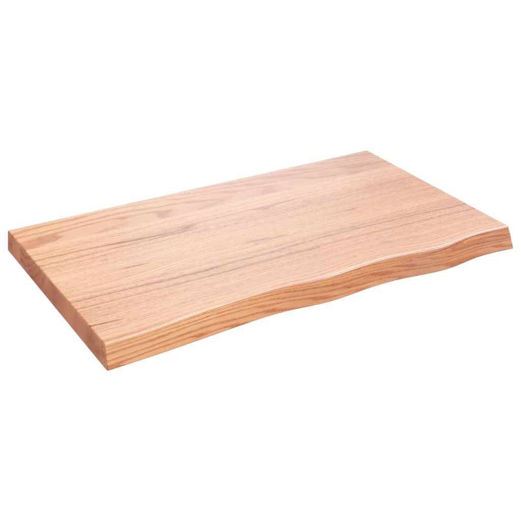 Vidaxx Waschtischplatte 100x60x (2-6) cm behandeltes Massivholz hellbraun