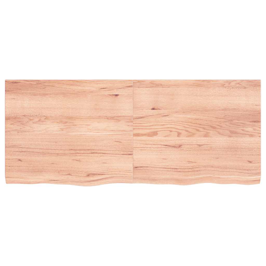 Vidaxx Waschtischplatte 120x50x (2-4) cm behandeltes Massivholz hellbraun