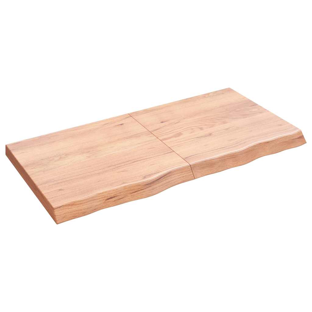 Vidaxx Waschtischplatte 120x60x (2-6) cm, behandeltes Massivholz hellbraun