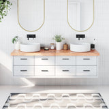 Vidaxx Waschtischplatte 180x40x (2-6) cm, behandeltes Massivholz hellbraun