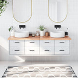 Vidaxx Waschtischplatte 180x50x (2-4) cm, behandeltes Massivholz hellbraun