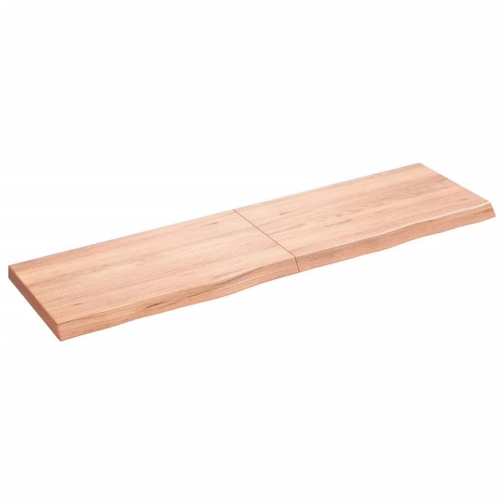 Vidaxx Waschtischplatte 180x50x (2-6) cm, behandeltes Massivholz hellbraun