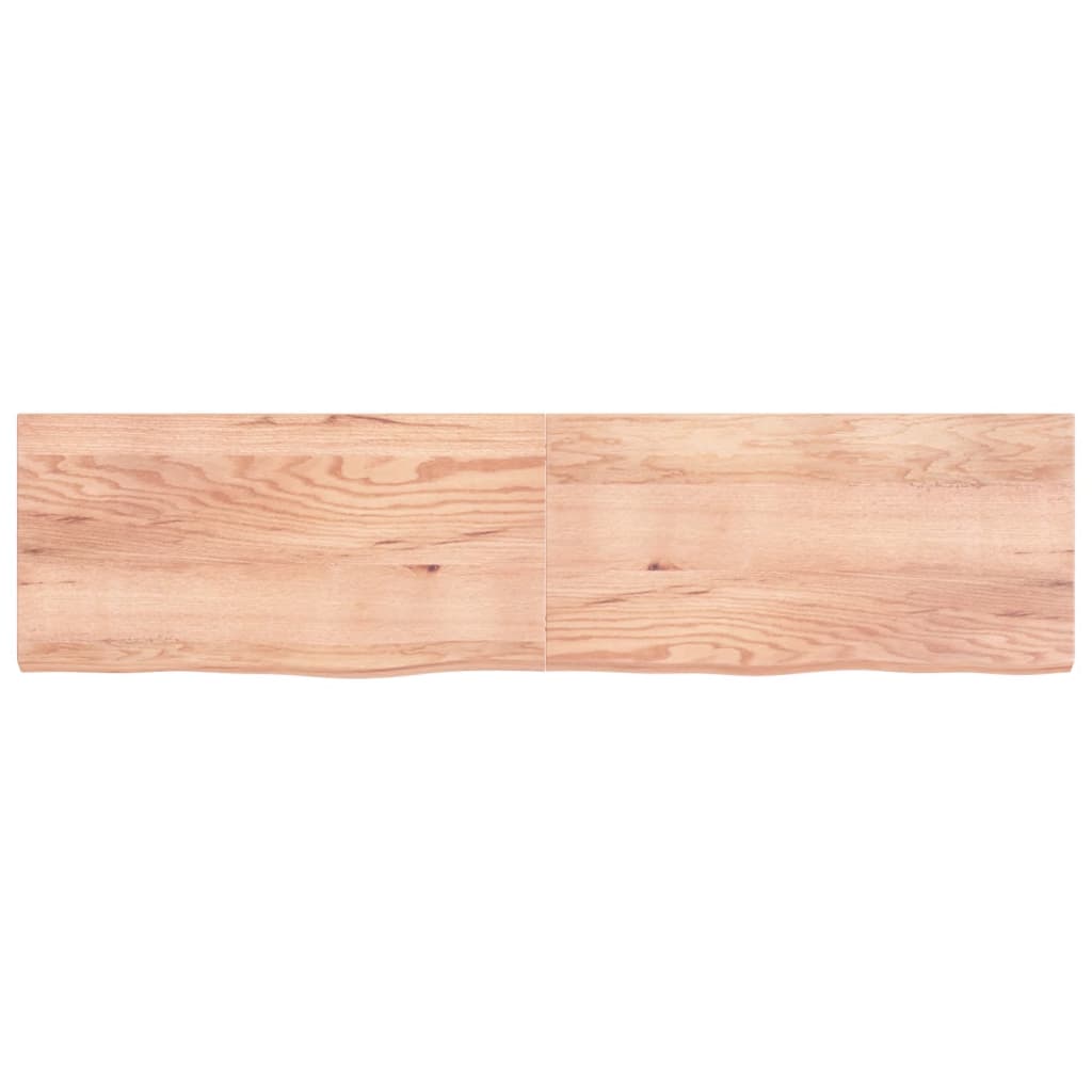 Vidaxx Waschtischplatte 200x50x (2-6) cm, behandeltes Massivholz hellbraun
