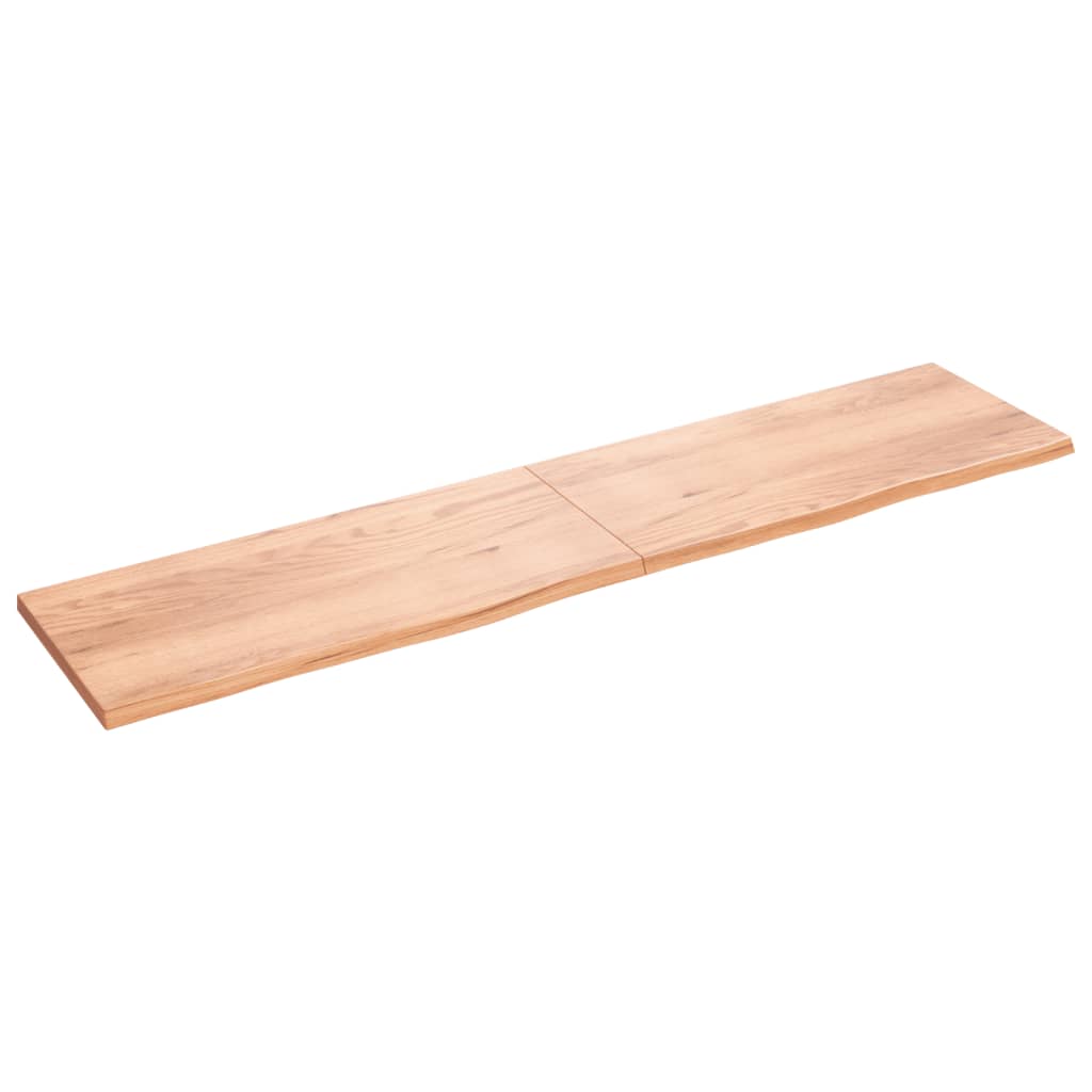 Vidaxx Waschtischplatte 220x50x (2-4) cm, behandeltes Massivholz hellbraun