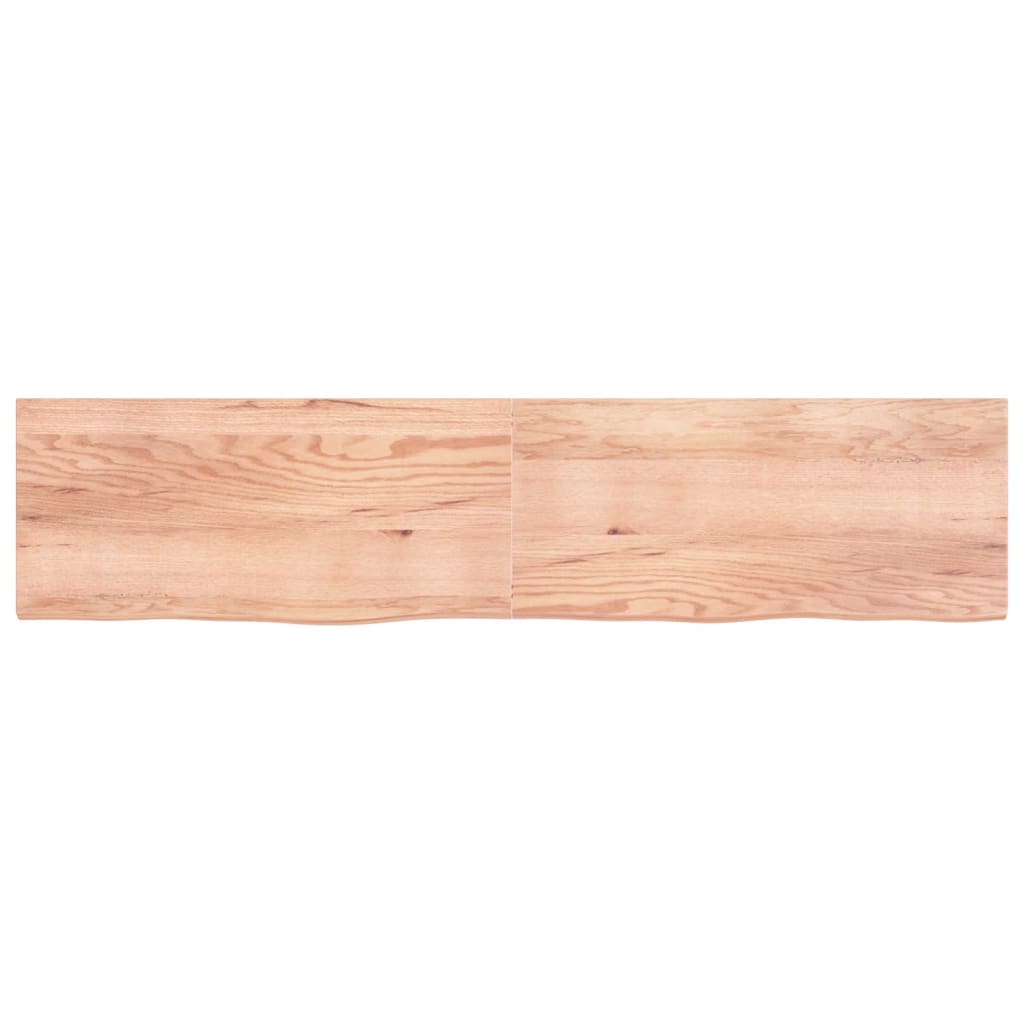 Vidaxx Waschtischplatte 220x50x (2-4) cm, behandeltes Massivholz hellbraun