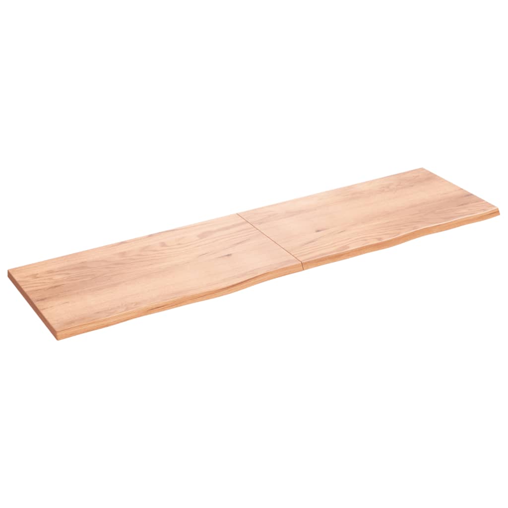 Vidaxx Waschtischplatte 220x60x (2-4) cm, behandeltes Massivholz hellbraun