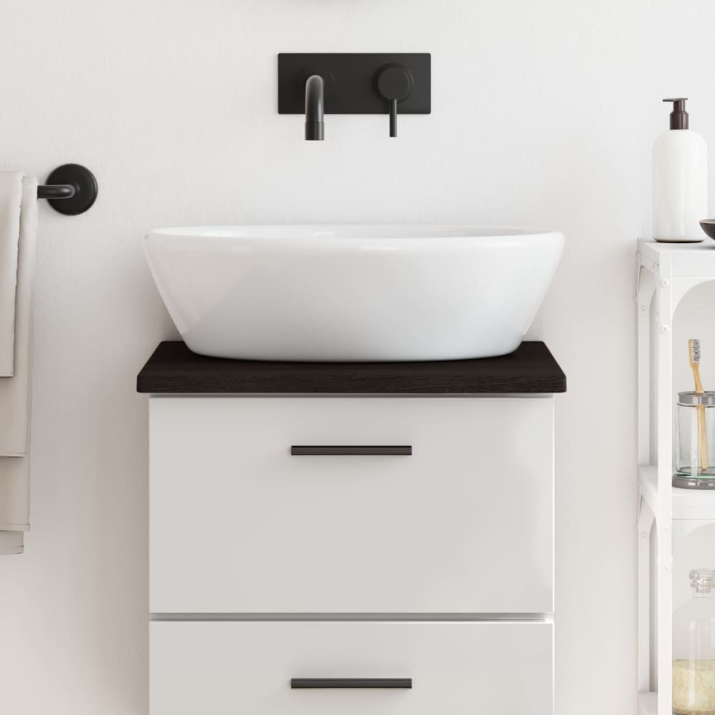 VidaXL Waschtischplatte 40x40x2 cm, behandeltes Massivholz dunkelbraun