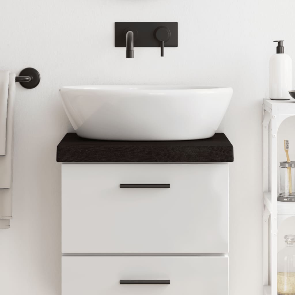 Vidaxl Washbasin Tabulka 40x40x (2-6) CM ošetřená s pevným dřevem tmavě hnědá