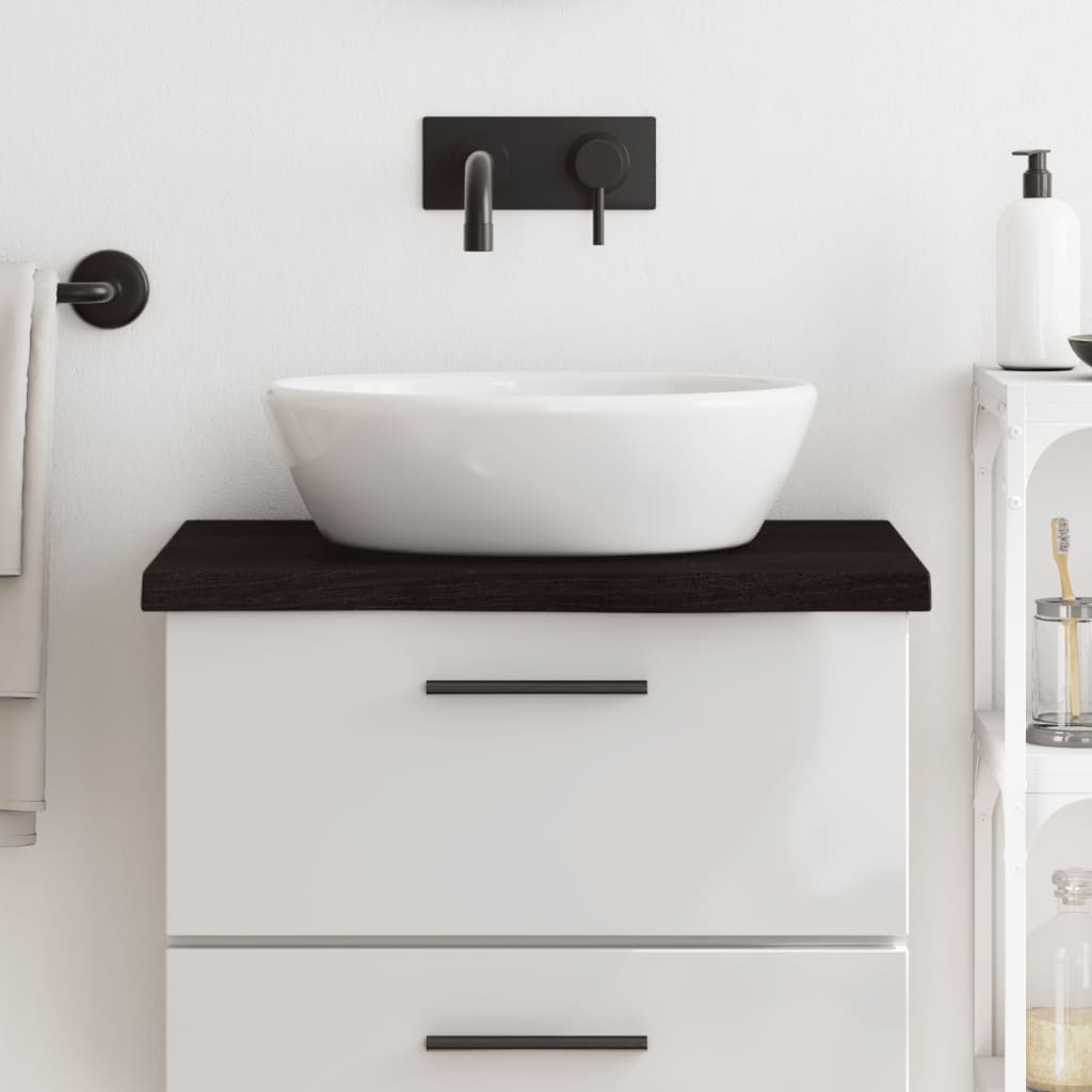 Vidaxl Washbasin Sheet 60x50x (2-4) cm behandlet massivt træ mørkebrun