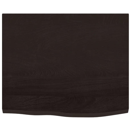 Vidaxx Waschtischplatte 60x50x (2-6) cm behandeltes Massivholz dunkelbraun