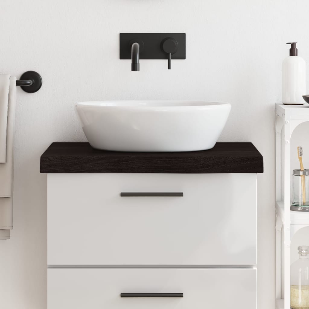 VidaXL Washbasin sheet 60x50x (2-6) cm treated solid wood dark brown