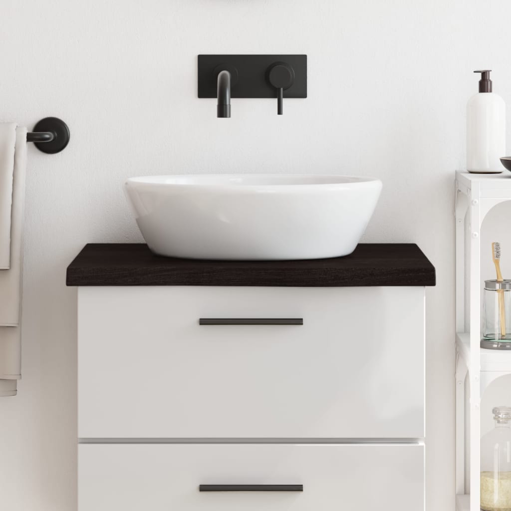 Vidaxl Washbasin Sheet 60x60x (2-4) cm behandlet massivt træ mørkebrun