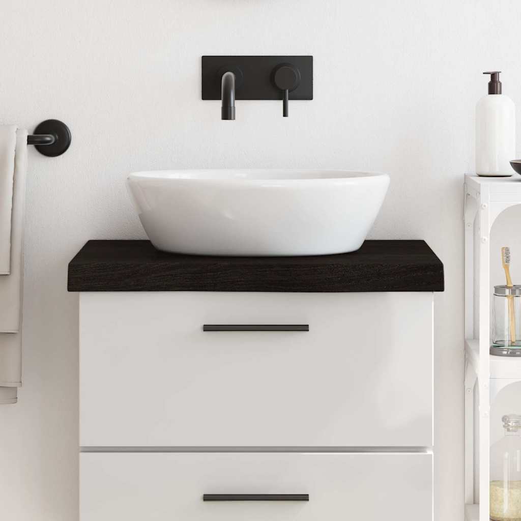 Vidaxx Waschtischplatte 60x60x (2-6) cm behandeltes Massivholz dunkelbraun